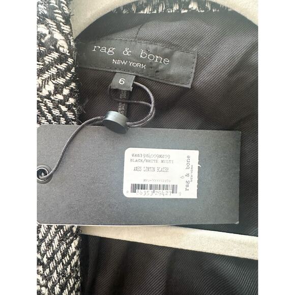 RAG & BONE Ames Linton Herringbone Wool Blend Tweed Blazer Size 6 - Picture 7 of 12